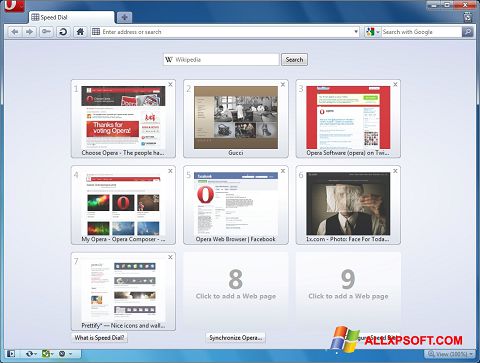 Ekran görüntüsü Opera Windows XP