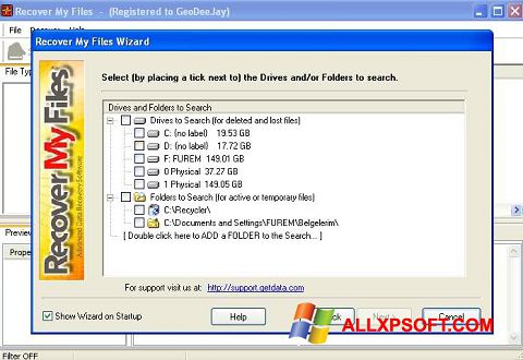 Ekran görüntüsü Recover My Files Windows XP