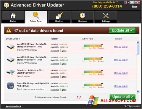 Ekran görüntüsü Advanced Driver Updater Windows XP