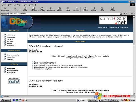 Ekran görüntüsü CDex Windows XP