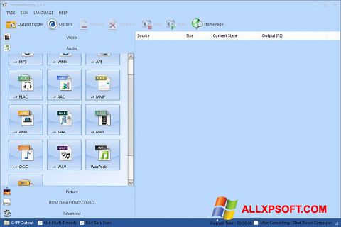 Ekran görüntüsü Format Factory Windows XP