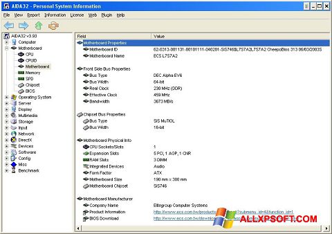 Ekran görüntüsü AIDA32 Windows XP