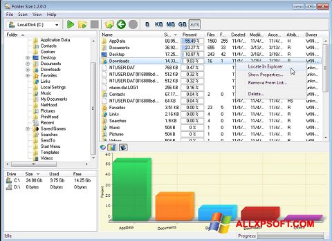 Ekran görüntüsü Folder Size Windows XP