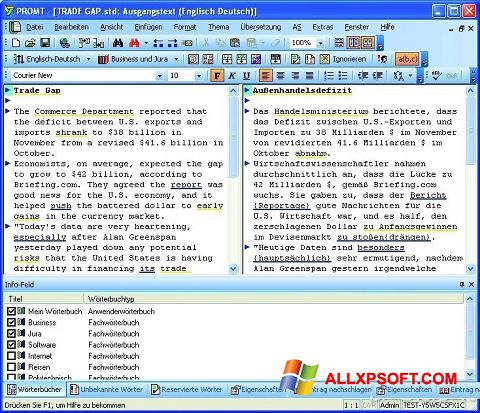 Ekran görüntüsü PROMT Windows XP