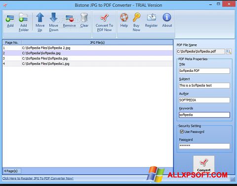 Ekran görüntüsü Image To PDF Converter Windows XP