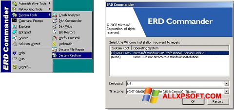 Ekran görüntüsü ERD Commander Windows XP