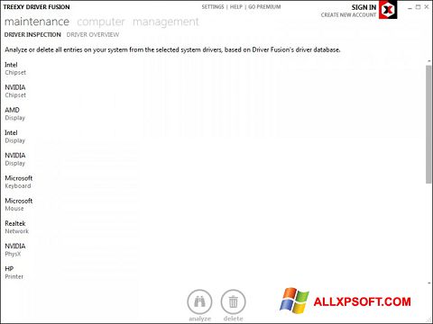 Ekran görüntüsü Driver Fusion Windows XP