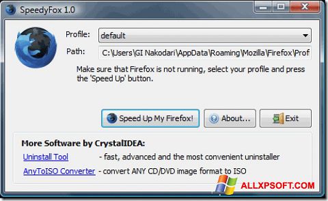 Ekran görüntüsü SpeedyFox Windows XP