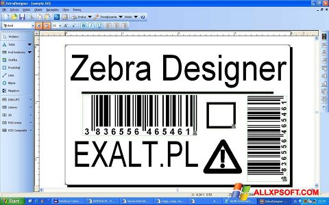 Ekran görüntüsü Zebra Designer Windows XP