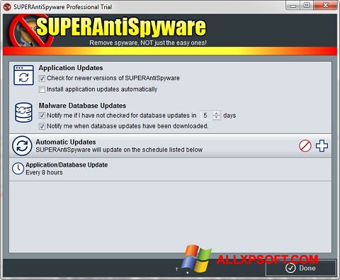 Ekran görüntüsü SUPERAntiSpyware Windows XP