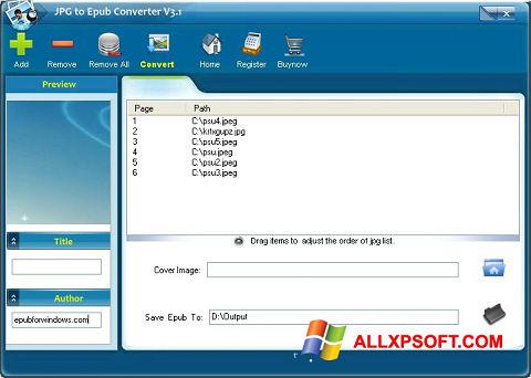 Ekran görüntüsü Epub Reader Windows XP