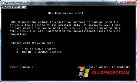Ekran görüntüsü HDD Regenerator Windows XP