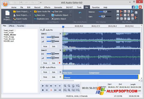Ekran görüntüsü AVS Audio Editor Windows XP
