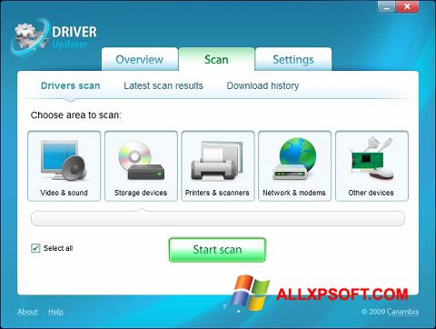 Ekran görüntüsü Carambis Driver Updater Windows XP