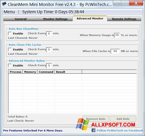 Ekran görüntüsü CleanMem Windows XP
