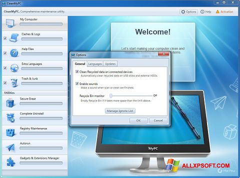 Ekran görüntüsü CleanMyPC Windows XP