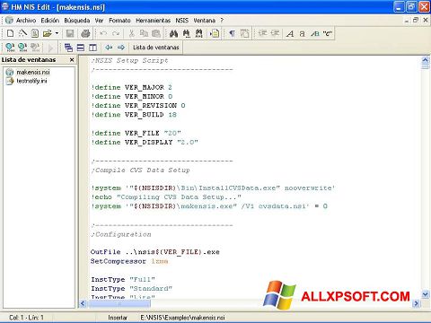 Ekran görüntüsü NSIS Windows XP