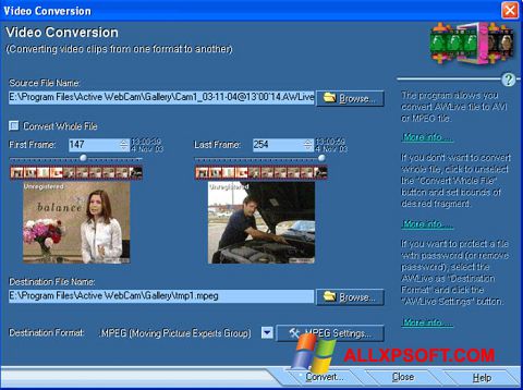 Ekran görüntüsü Active WebCam Windows XP