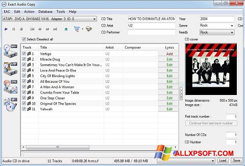 Ekran görüntüsü Exact Audio Copy Windows XP