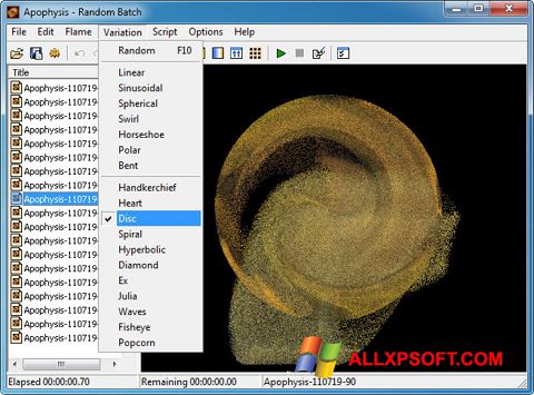Ekran görüntüsü Apophysis Windows XP