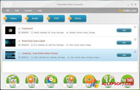 Ekran görüntüsü Freemake Video Converter Windows XP