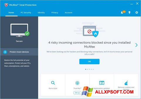Ekran görüntüsü McAfee Total Protection Windows XP