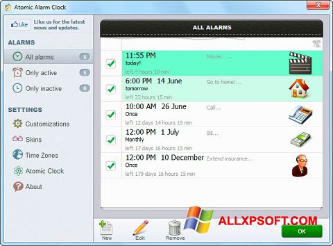 Ekran görüntüsü Atomic Alarm Clock Windows XP