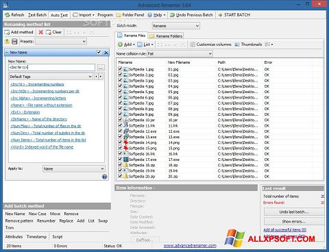 Ekran görüntüsü ReNamer Windows XP