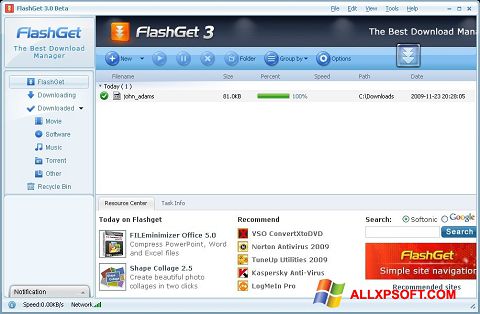 Ekran görüntüsü FlashGet Windows XP