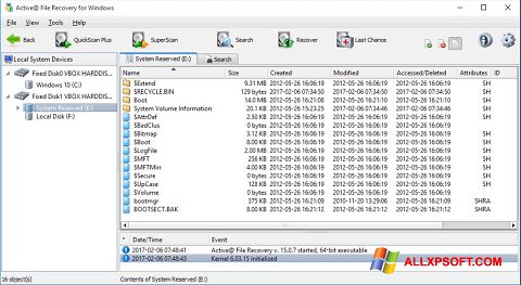 Ekran görüntüsü Active File Recovery Windows XP