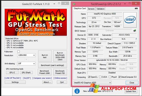 Ekran görüntüsü FurMark Windows XP