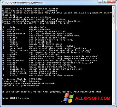 Ekran görüntüsü Flashnul Windows XP
