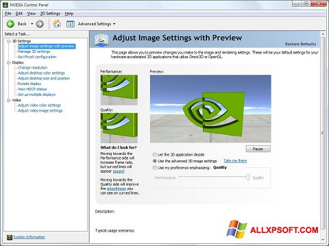 Ekran görüntüsü NVIDIA ForceWare Windows XP