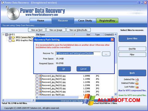Ekran görüntüsü Power Data Recovery Windows XP