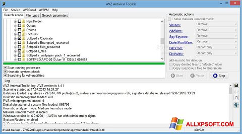 Ekran görüntüsü AVZ Windows XP