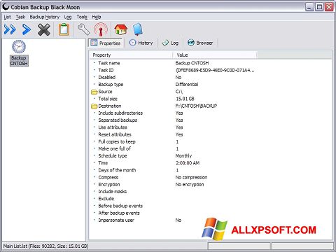 Ekran görüntüsü Cobian Backup Windows XP