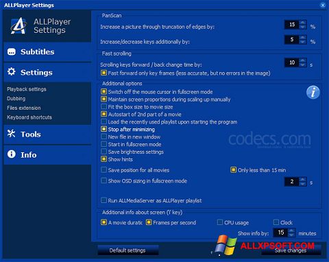 Ekran görüntüsü ALLPlayer Windows XP