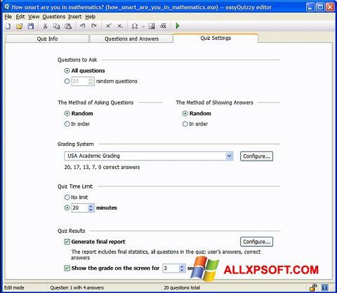 Ekran görüntüsü easyQuizzy Windows XP