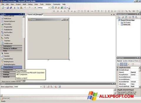 Ekran görüntüsü Microsoft Visual Studio Windows XP
