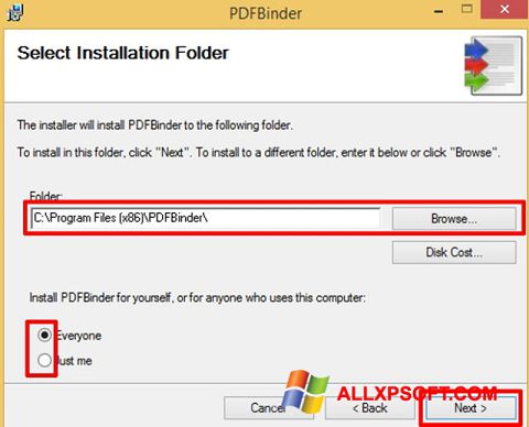 Ekran görüntüsü PDFBinder Windows XP