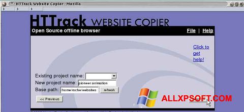 Ekran görüntüsü HTTrack Website Copier Windows XP