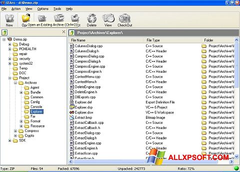 Ekran görüntüsü IZArc Windows XP