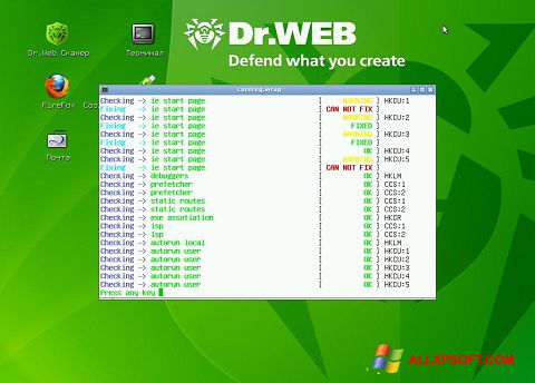 Ekran görüntüsü Dr.Web LiveCD Windows XP