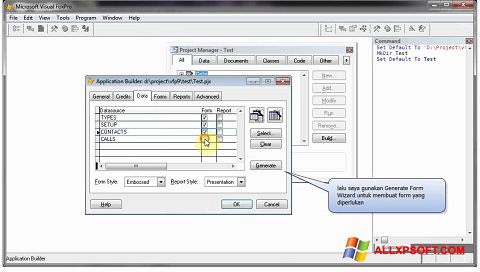 Ekran görüntüsü Microsoft Visual FoxPro Windows XP
