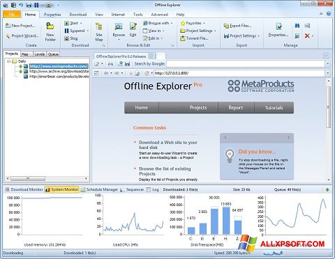 Ekran görüntüsü Offline Explorer Windows XP