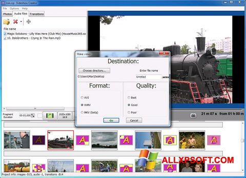 Ekran görüntüsü Bolide Slideshow Creator Windows XP