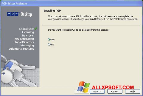Ekran görüntüsü PGP Desktop Windows XP
