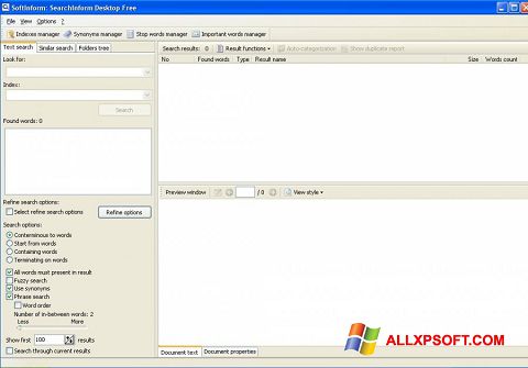 Ekran görüntüsü SearchInform Windows XP
