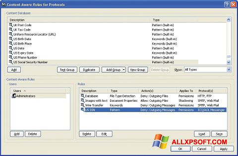 Ekran görüntüsü DeviceLock Windows XP