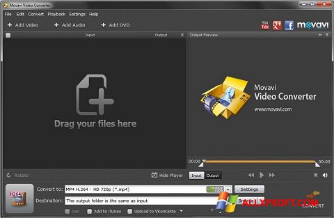 Ekran görüntüsü Movavi Video Converter Windows XP